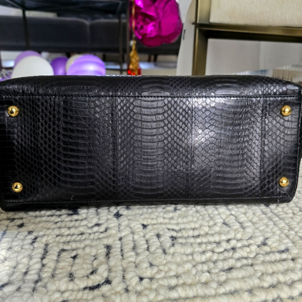 Salvatore Ferragamo Authentic Black Python Bag - image 6